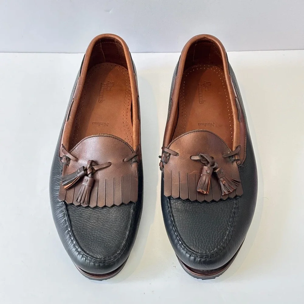 Allen Edmonds Nashua Kiltie Leather Tassel Mens Loafer Size 13 Brown Black